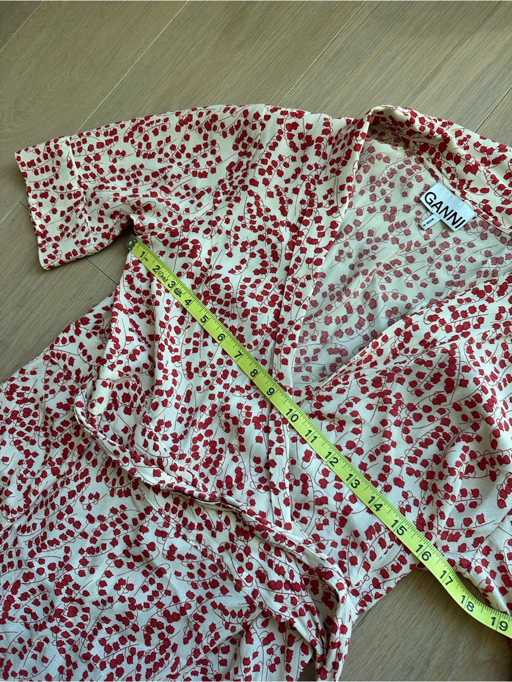 GANNI Floral Print Wrap Dress 👗 Size EU 40 (Size 6/8 US) GUC - Picture 6 of 8